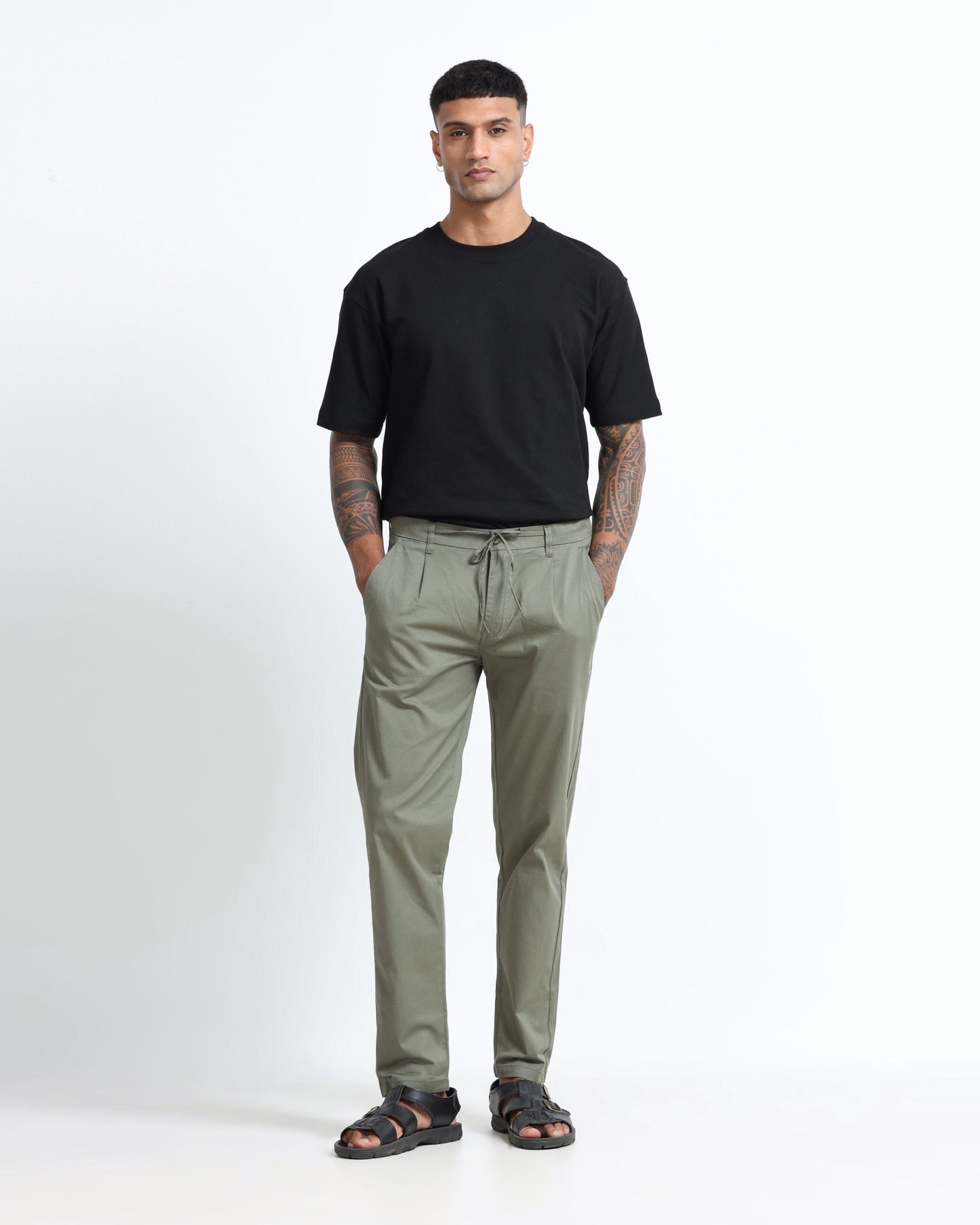 Airy Twill Trousers - Sage Green