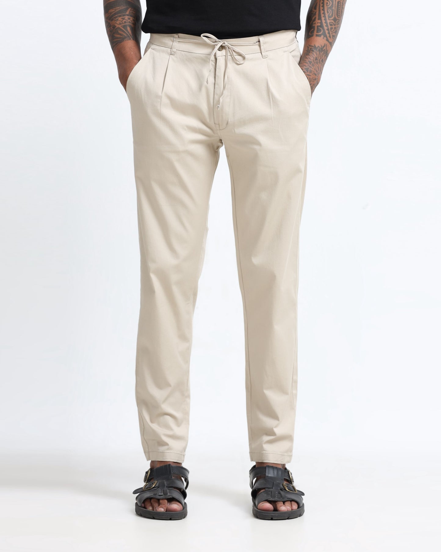 Airy Twill Trousers - Beige