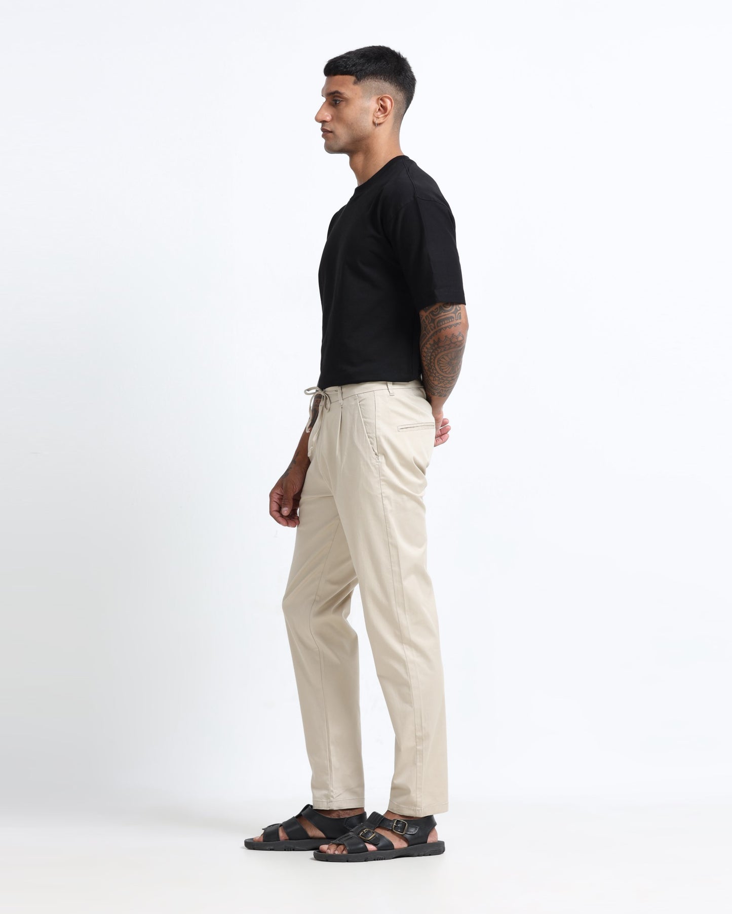 Airy Twill Trousers - Beige