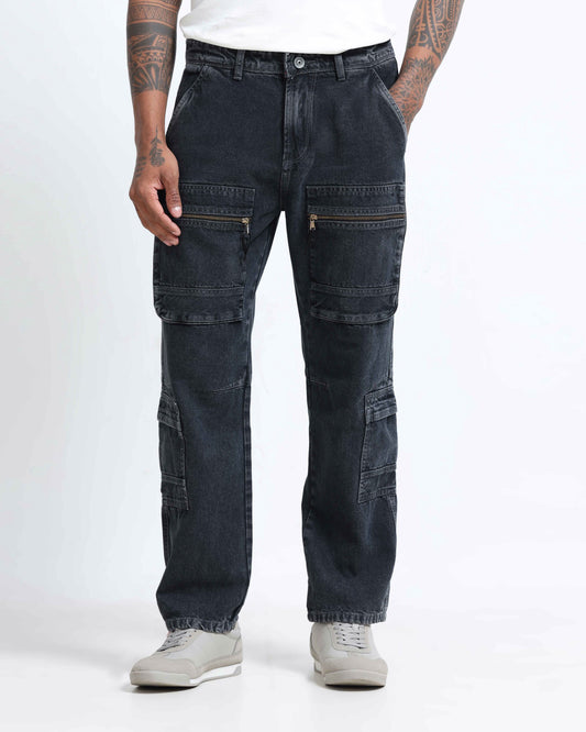 SHOW STOPPER BLACK DENIM - Relaxed fit