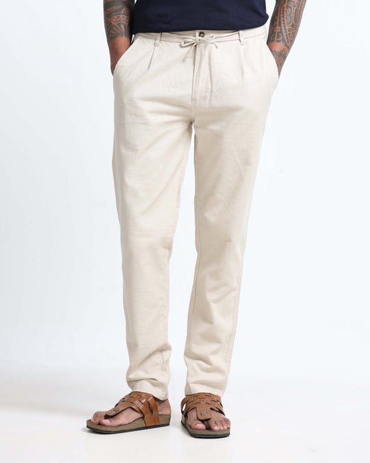Breezy Linen Trousers - Beige