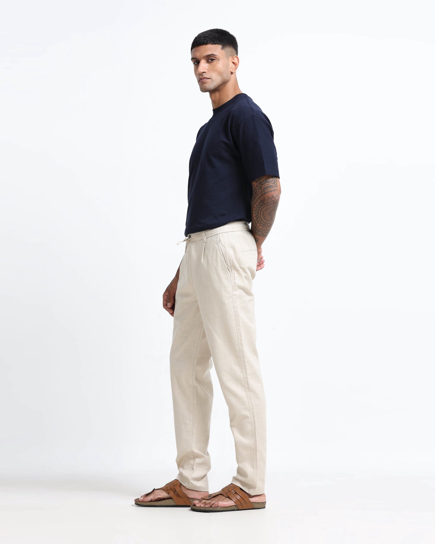 Breezy Linen Trousers - Beige