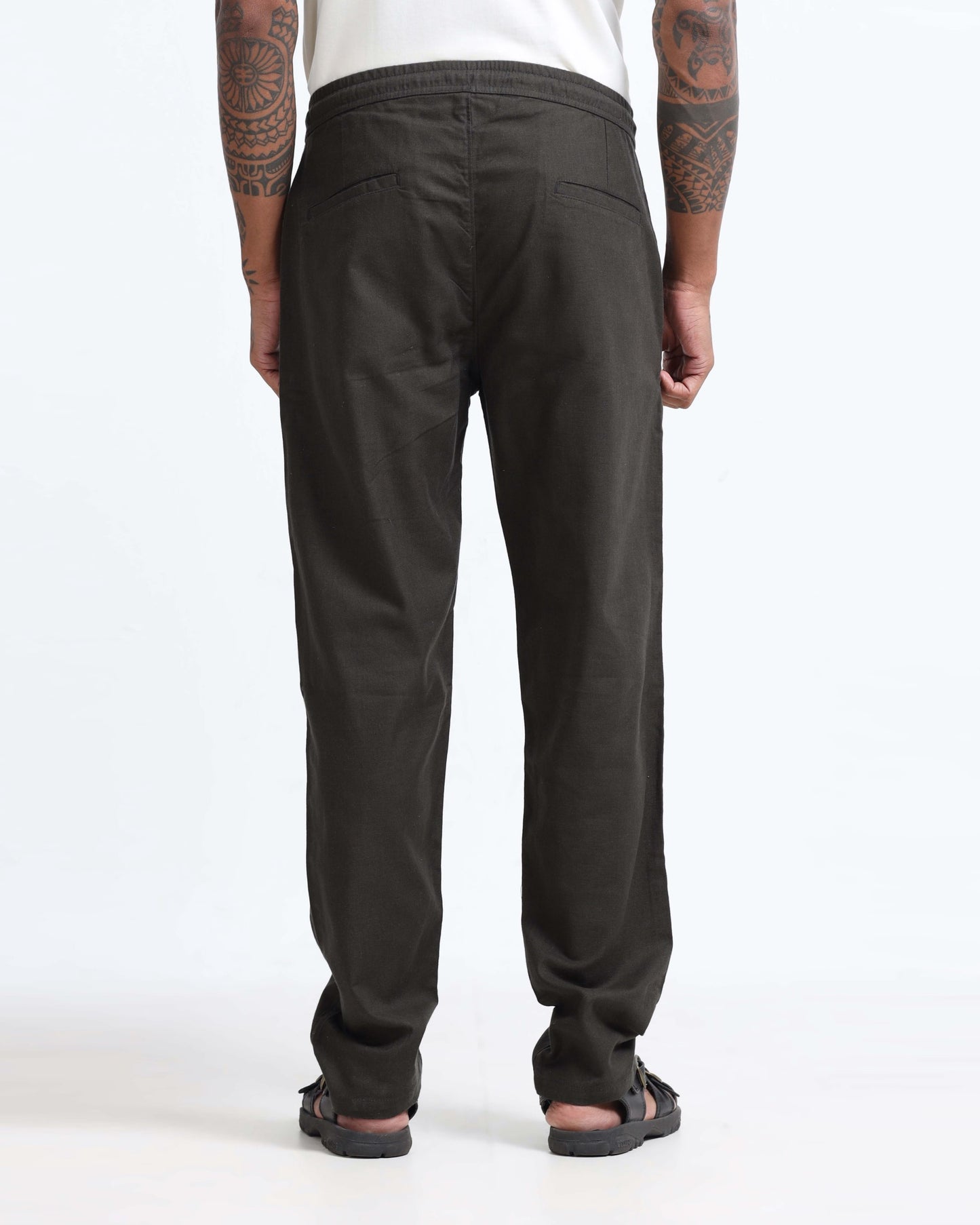 Breezy Linen Trousers - Olive