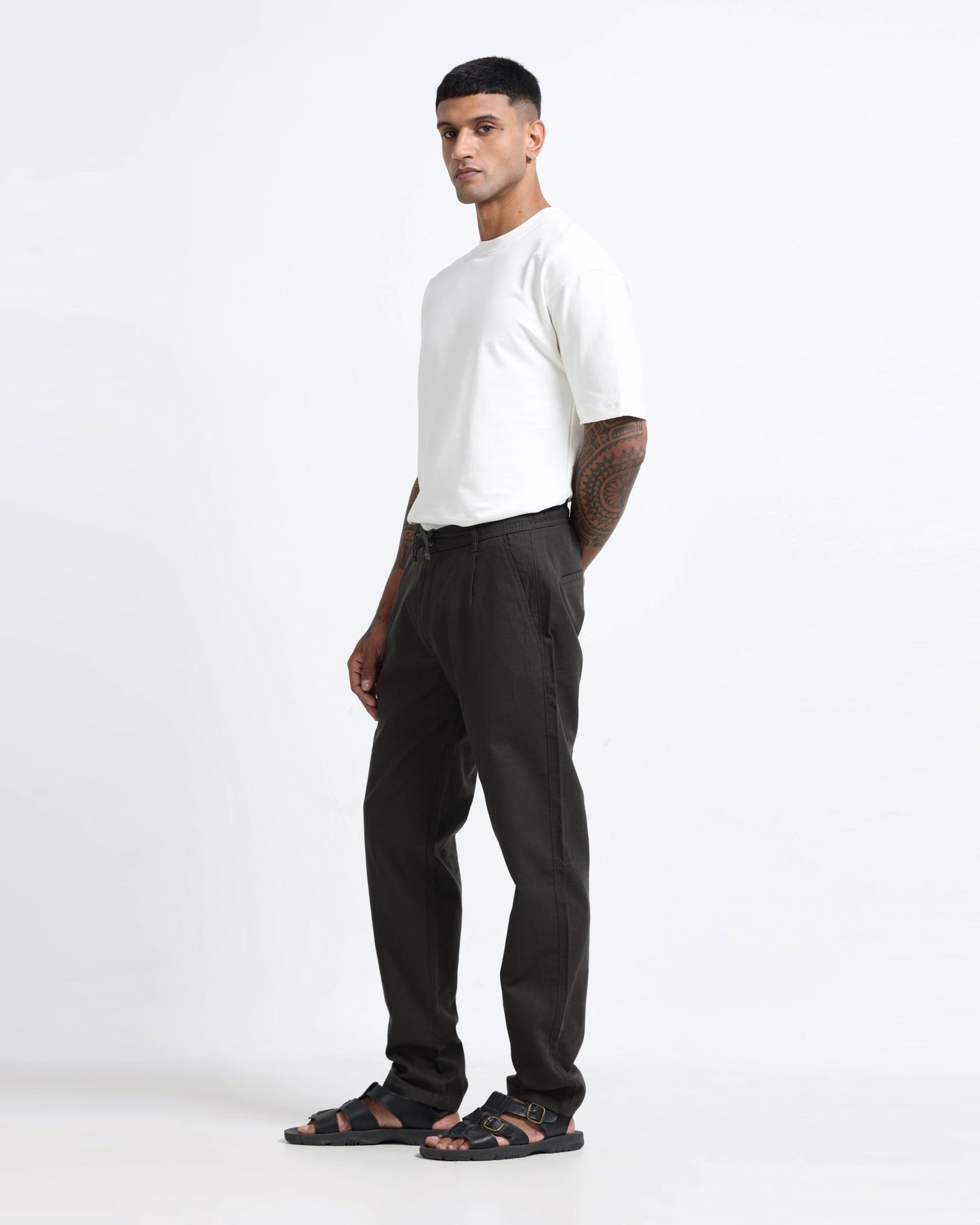 Breezy Linen Trousers - Olive