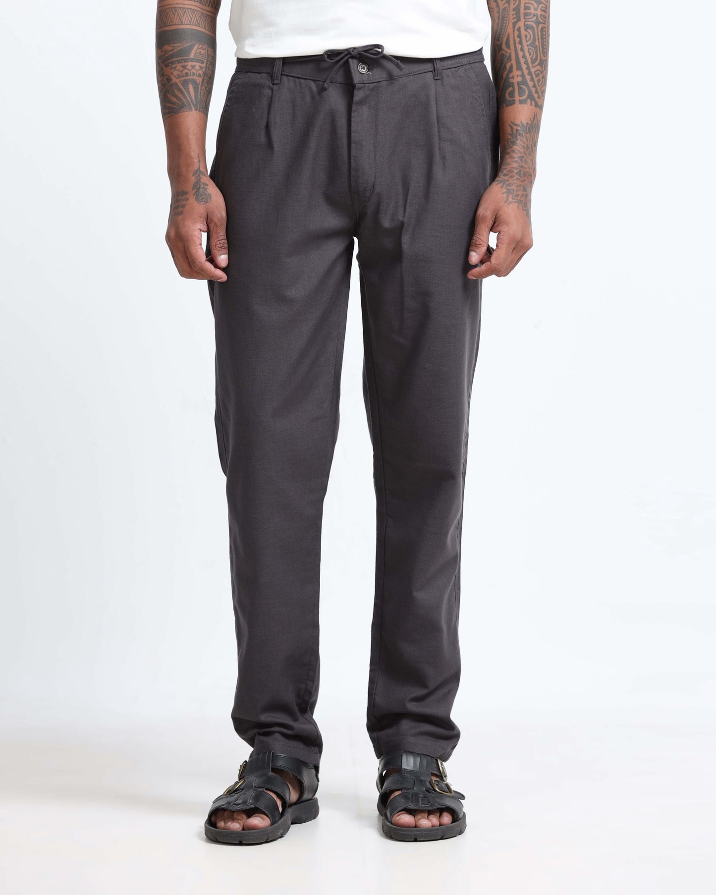 Breezy Linen Trousers - Grey