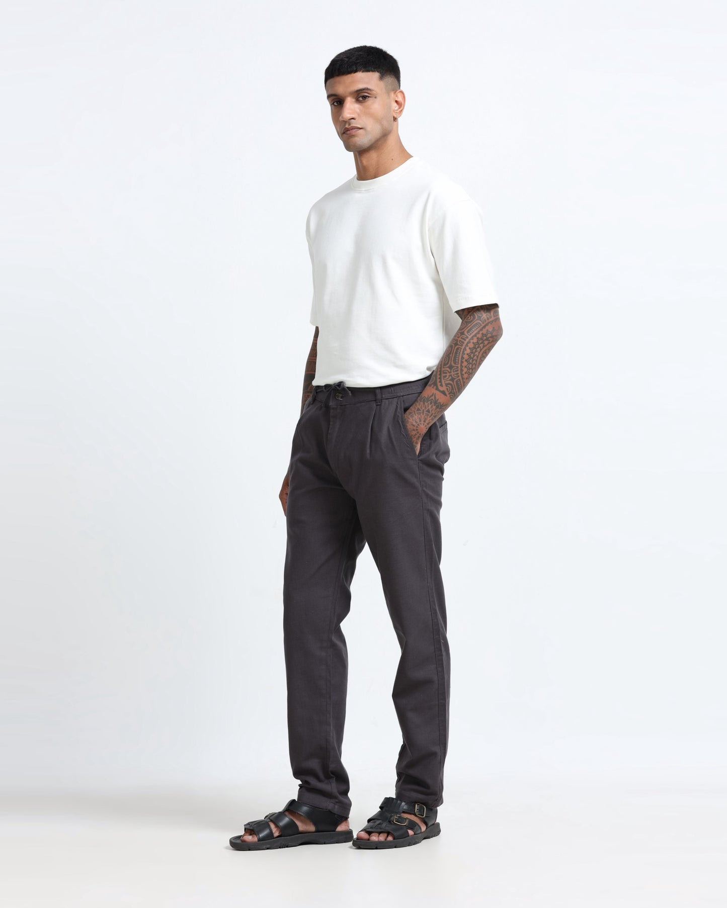 Breezy Linen Trousers - Grey
