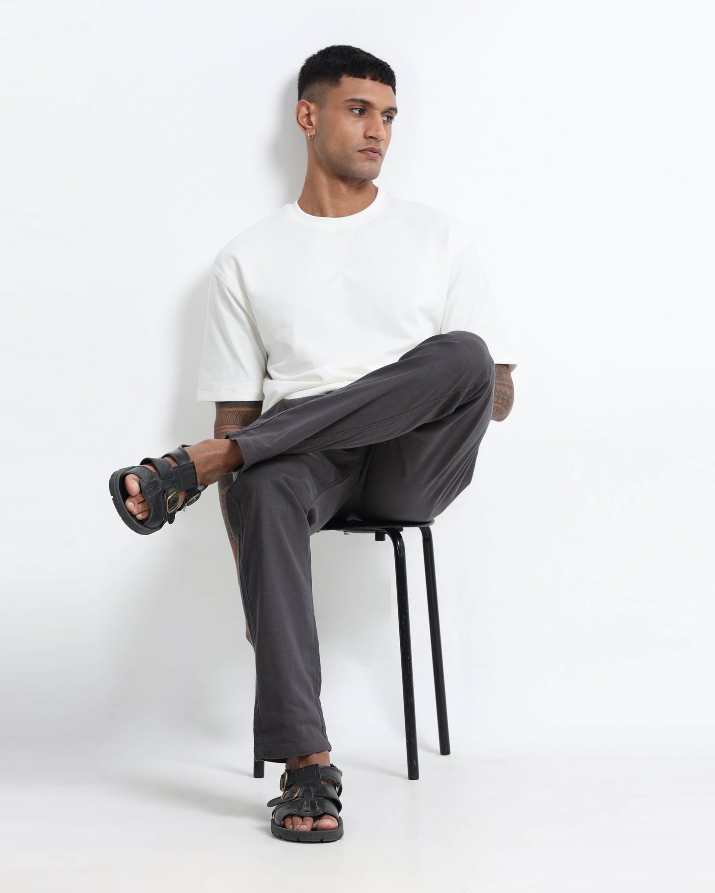 Breezy Linen Trousers - Grey