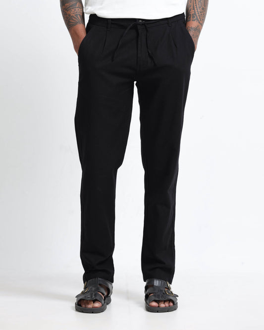 Breezy Linen  Trousers - Black