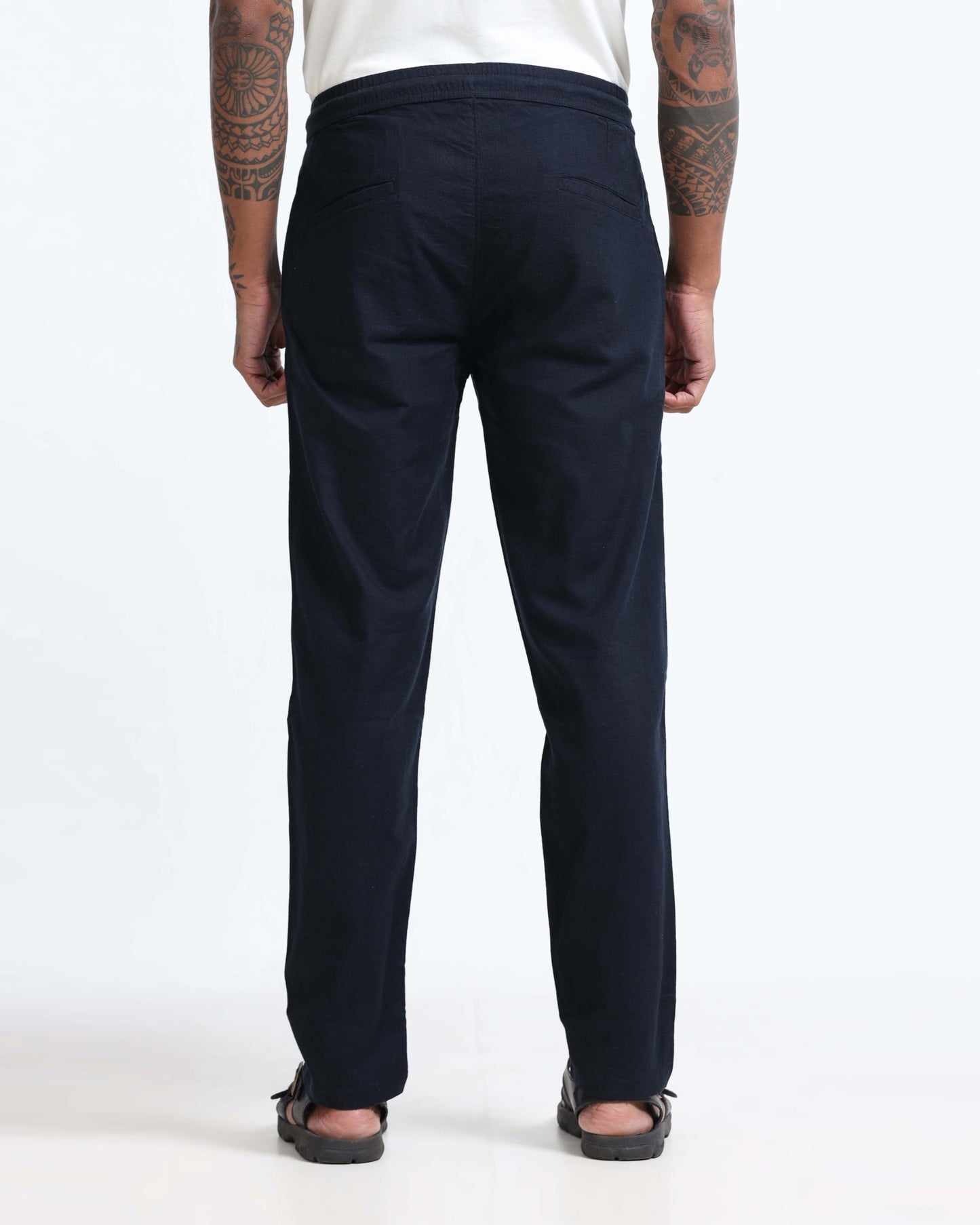 Breezy Linen Trousers - Navy blue