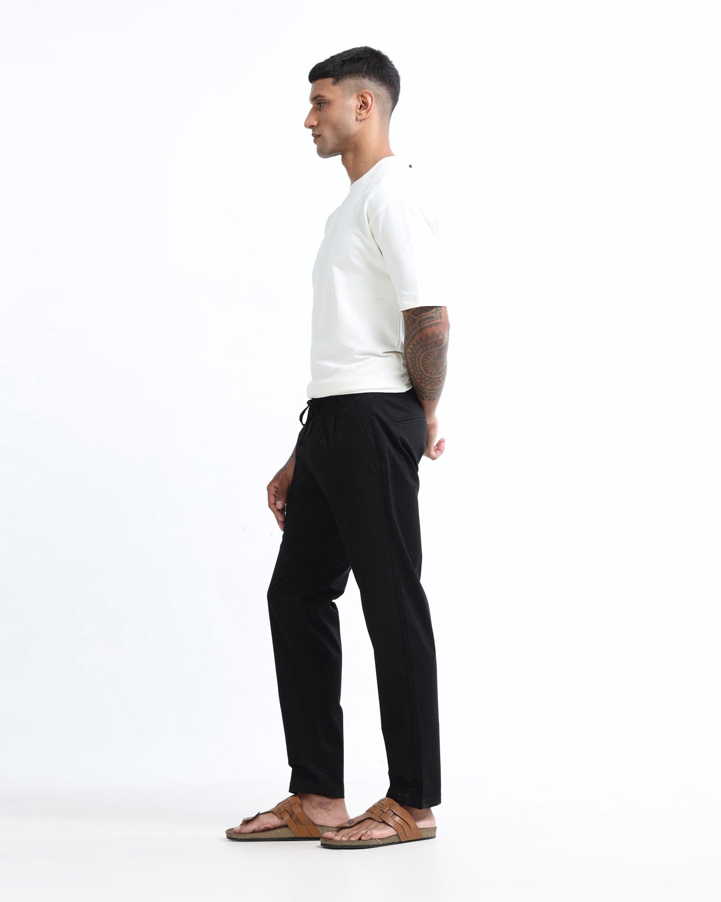 Airy Twill Trousers - Black