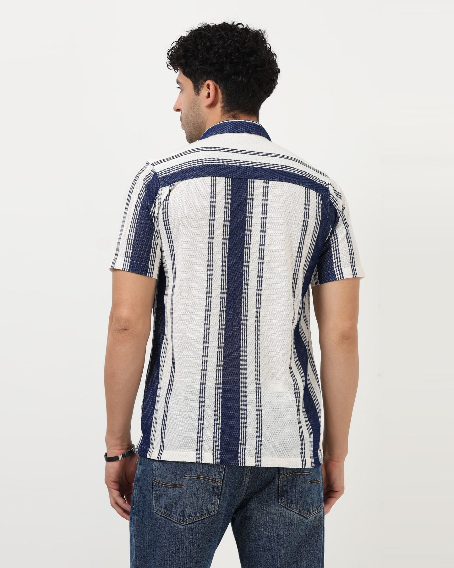 VOLT Blue Textured Knit Shirt