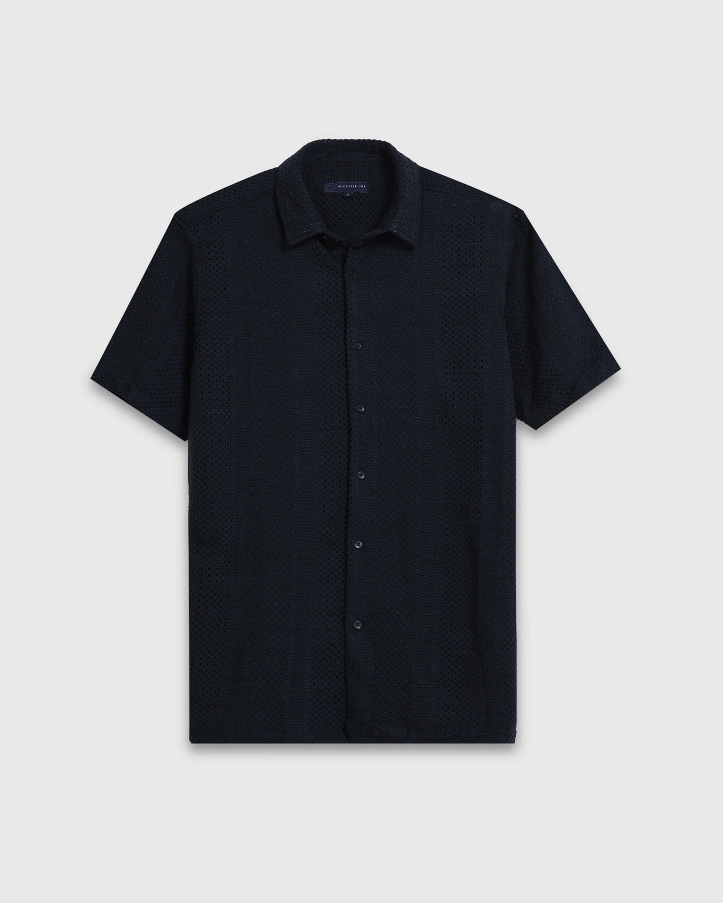 AETHER Navy Blue Mesh Knit shirt