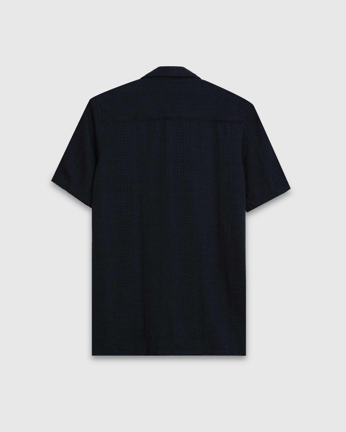 AETHER Navy Blue Mesh Knit shirt