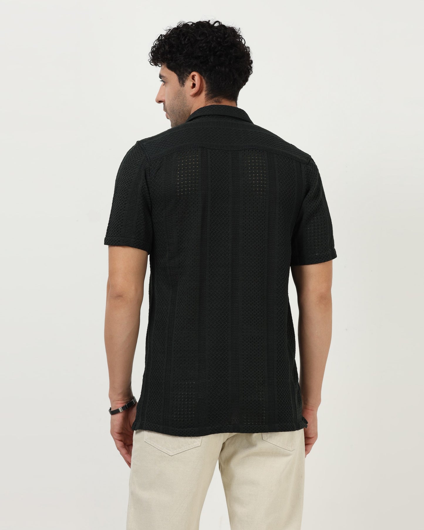 AETHER Dark Green Mesh Knit shirt