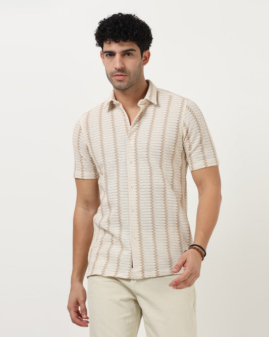 DUNE Beige Zigline Shirt