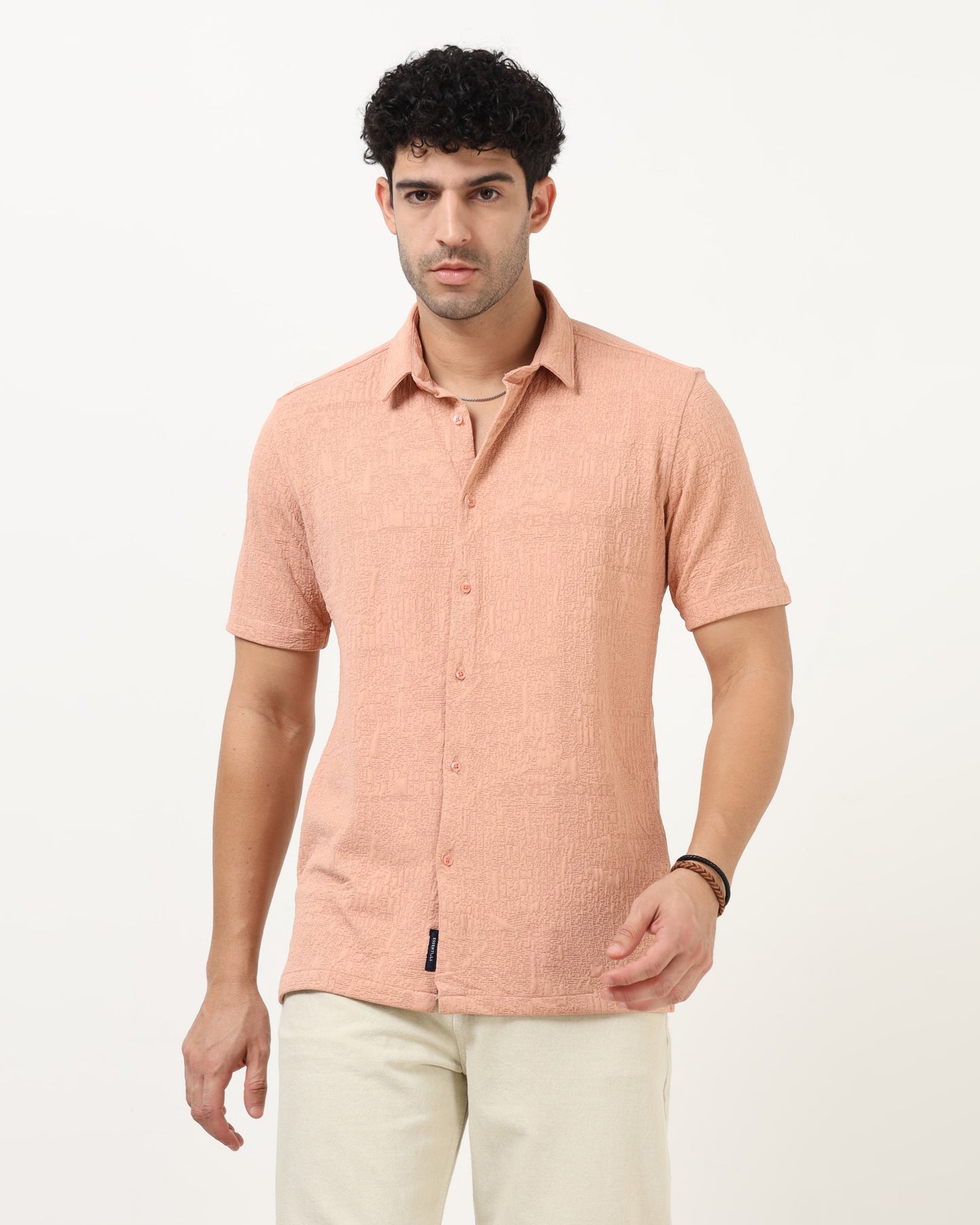 FOAM Peach Textured Shirt