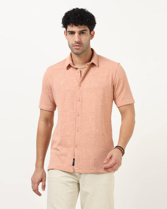 FOAM Peach Textured Shirt