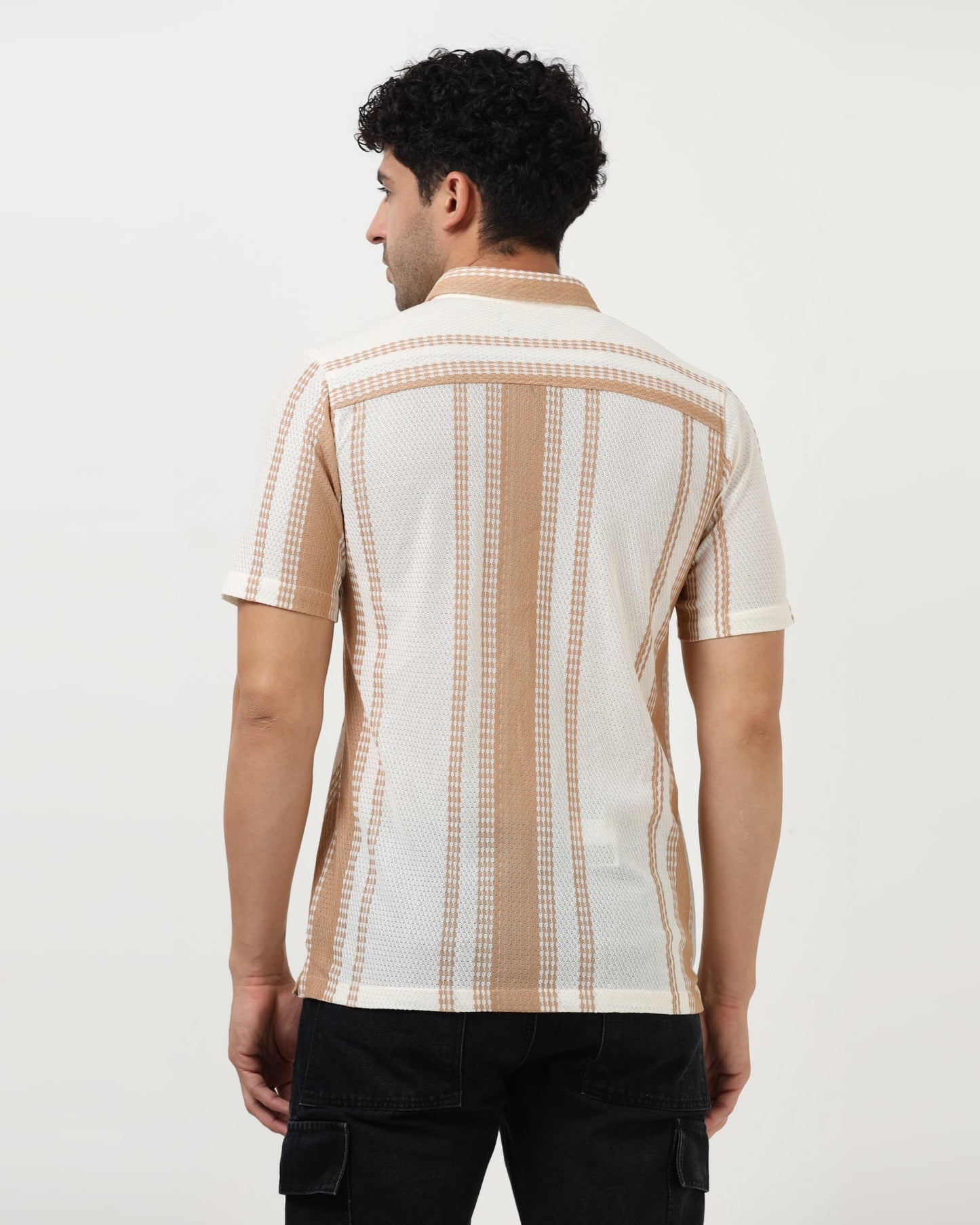 VOLT Beige Textured Knit Shirt