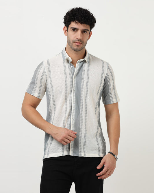 VOLT Light Blue Textured Knit Shirt