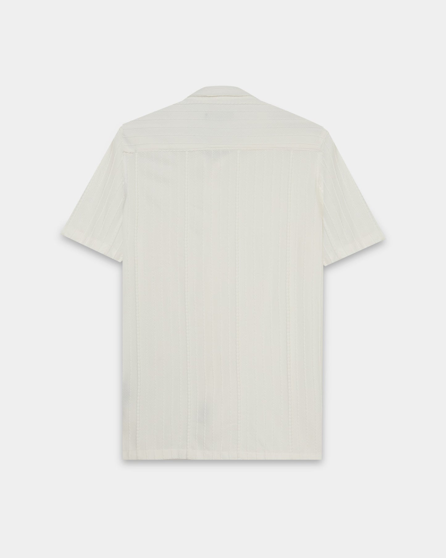 VERTIX White Textured Knit Shirt