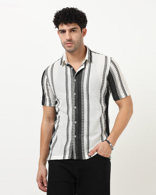 VOLT Black Textured Knit Shirt