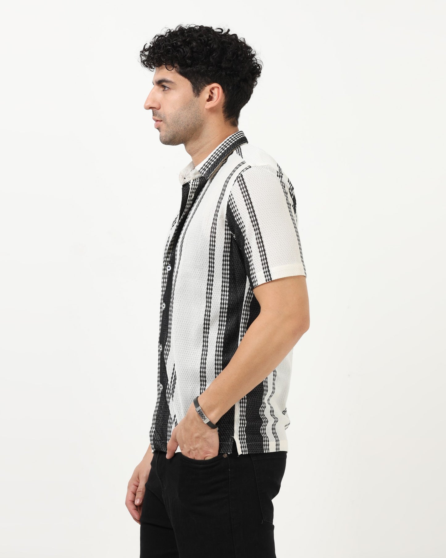 VOLT Black Textured Knit Shirt