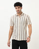DUNE Jacquard Chevron Shirt Off White Brown