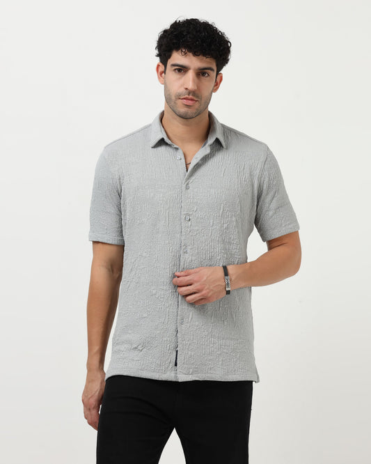 FOAM Grey Textured Shirt