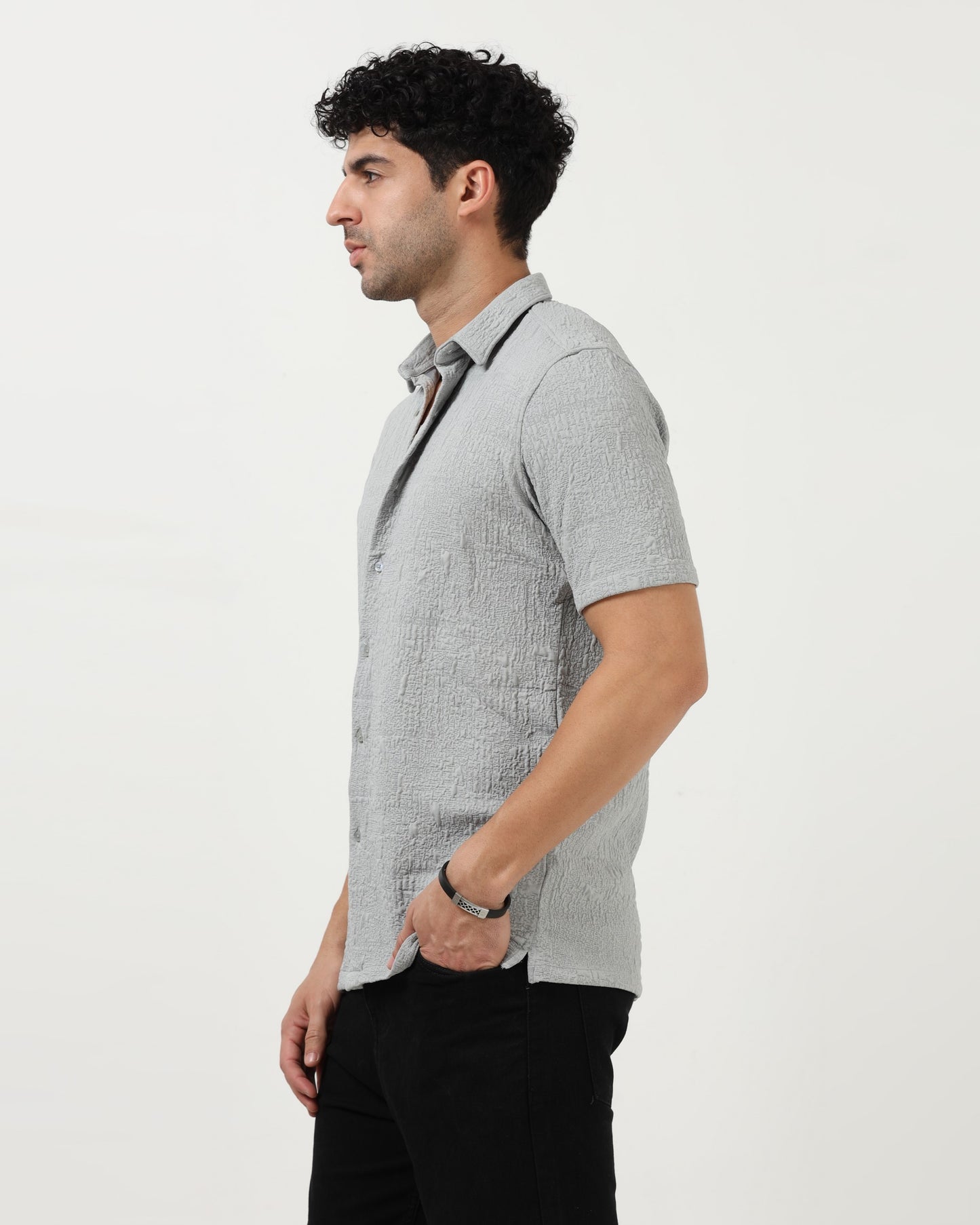 FOAM Grey Textured Shirt