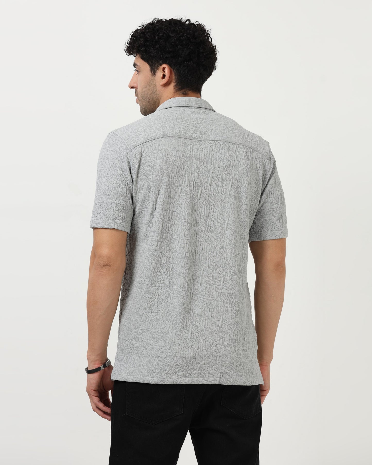 FOAM Grey Textured Shirt