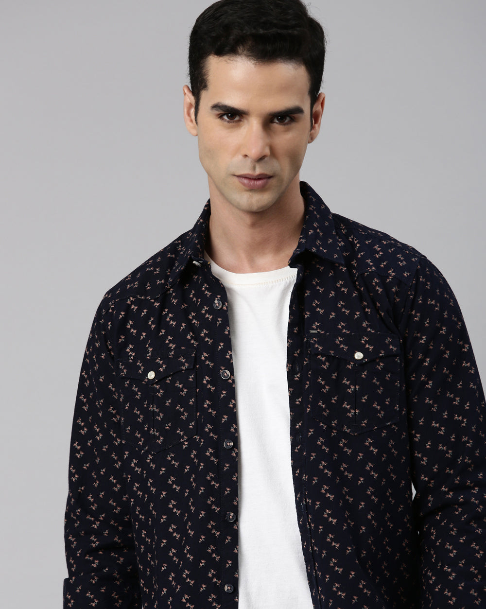 Men's Indigo Printed Shirt for Men 