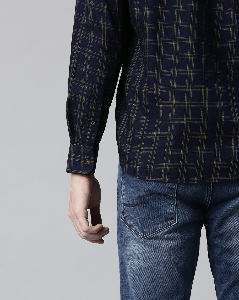 Swing Indigo Green Checkered Shirt for Men 