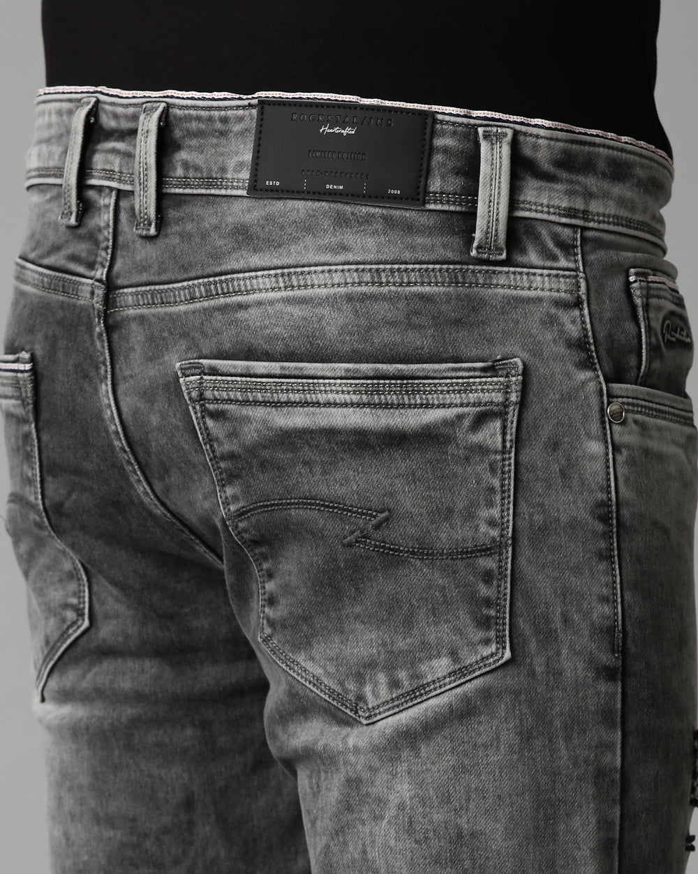 DISTRESSED GREY DENIM Jeans For Men 