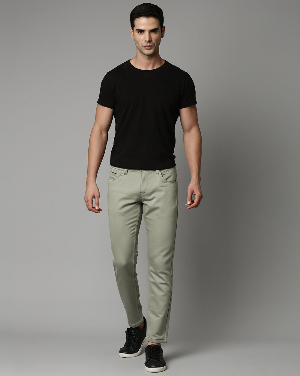 Pistachio Green Colored Denim