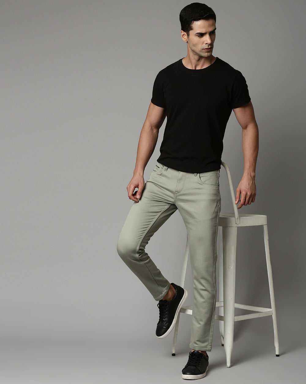 Pistachio Green Colored Denim