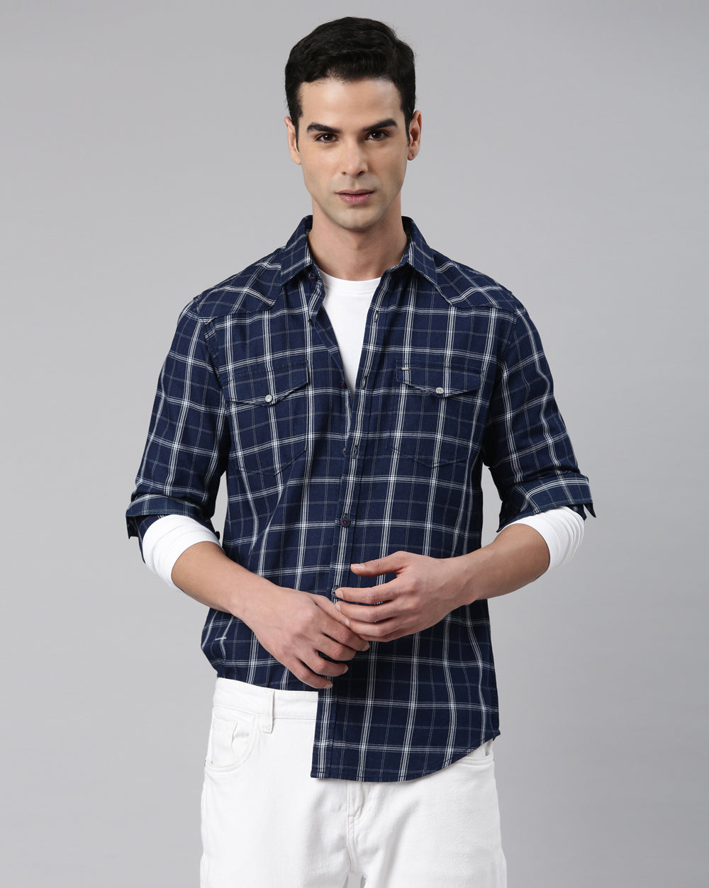 Swing Forever Blue Check Shirt for Men