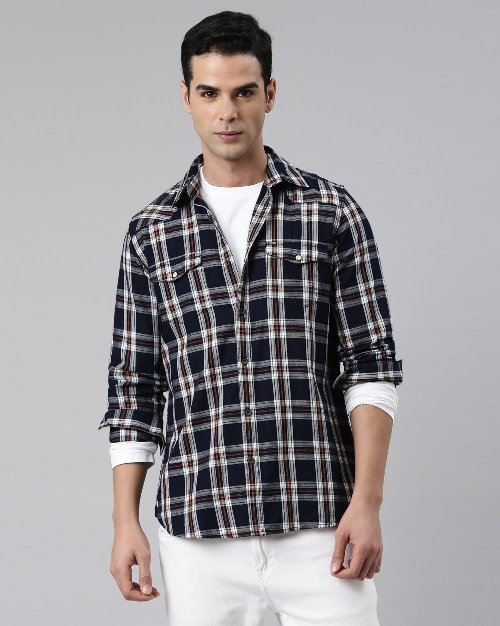 Swing Truly Indigo Checkered Shirt for Men 