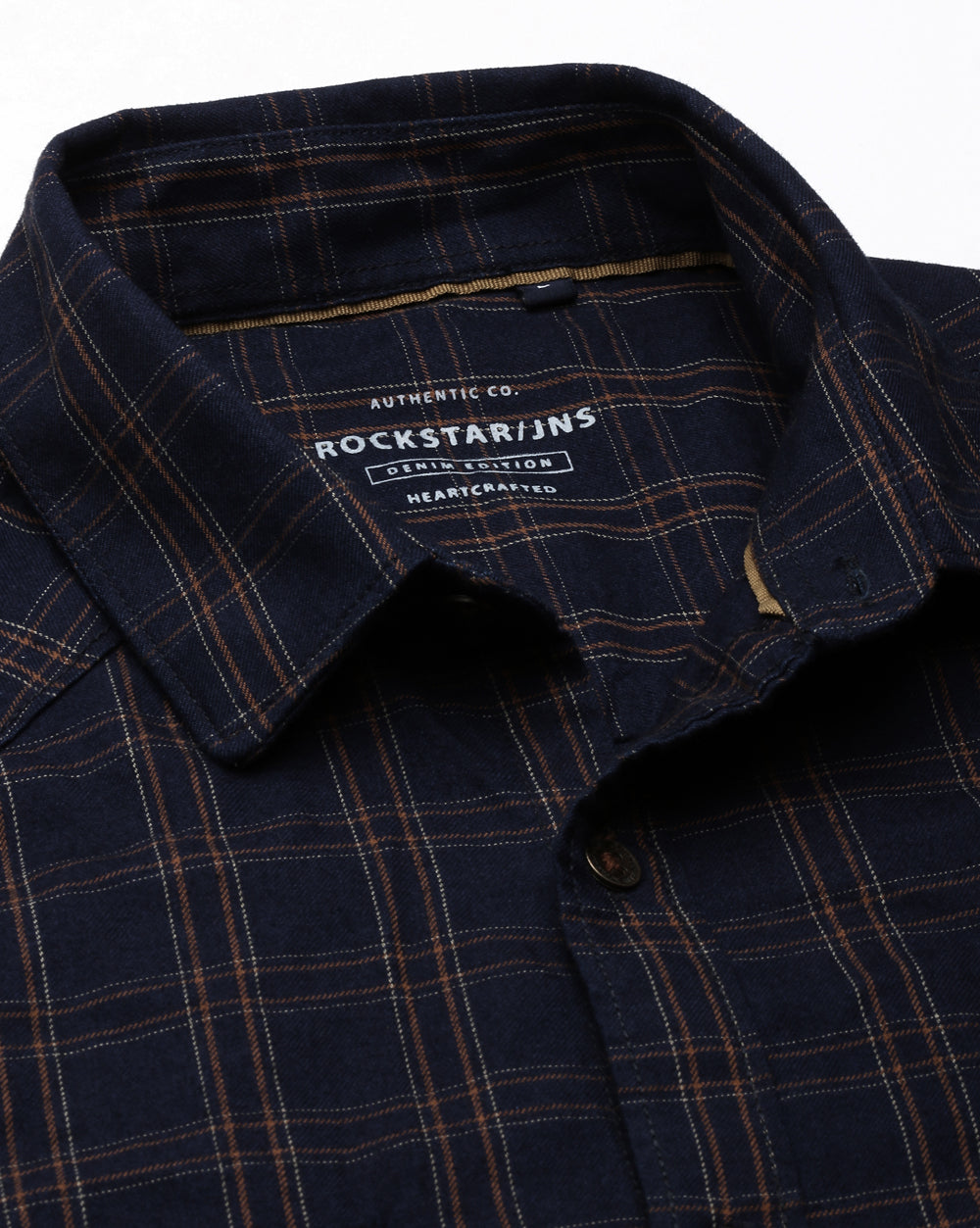 Swing Indigo Khaki Checkered Shirt for Men 