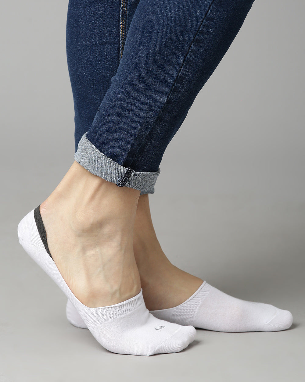 Loafer Socks - White/Light Grey