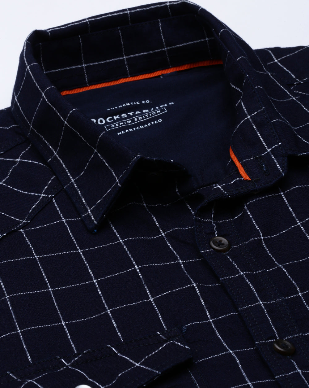 Swing Indigo Navy Checkered Shirt for Men