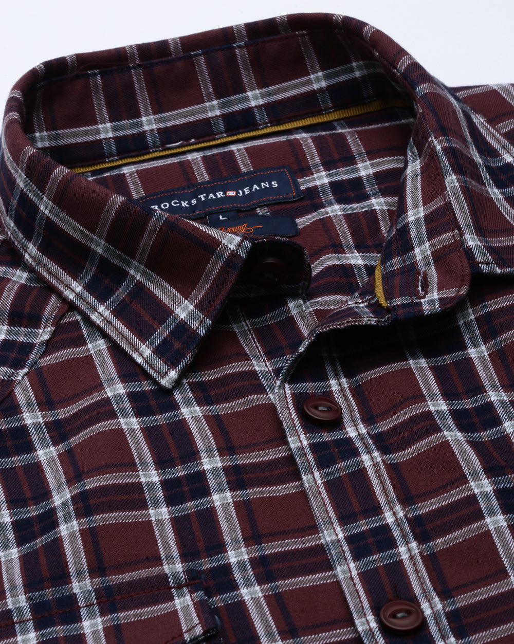 Swing Maroon Indigo Checkered Shirt for Men 