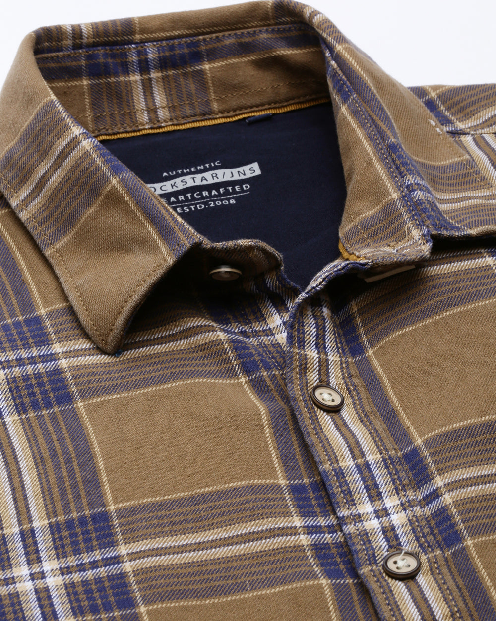 Sway Khaki Checkered Shirt for Men 