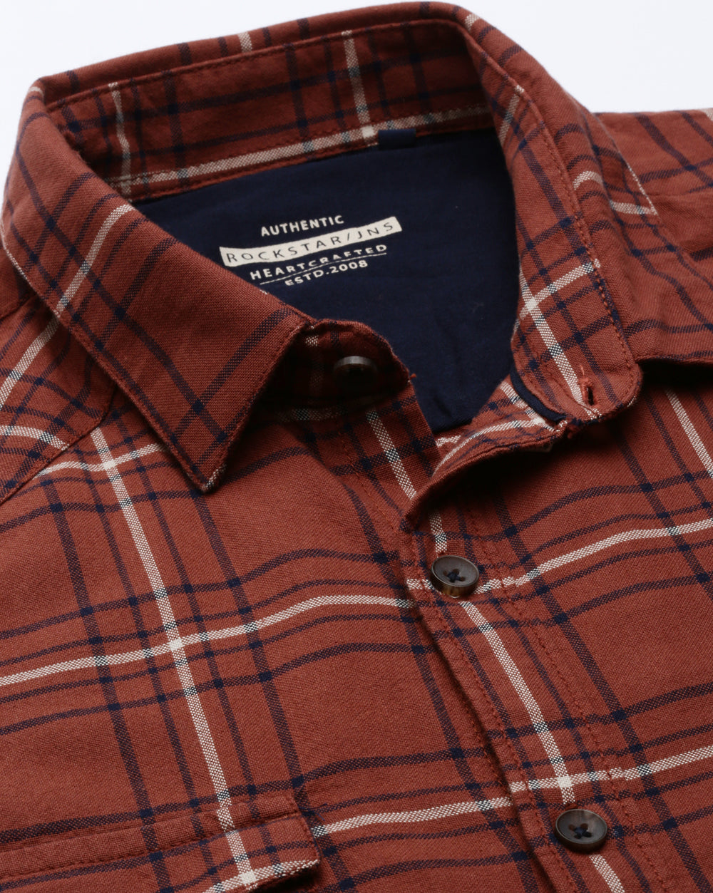 Swing Rust Checkered Shirt for Men 