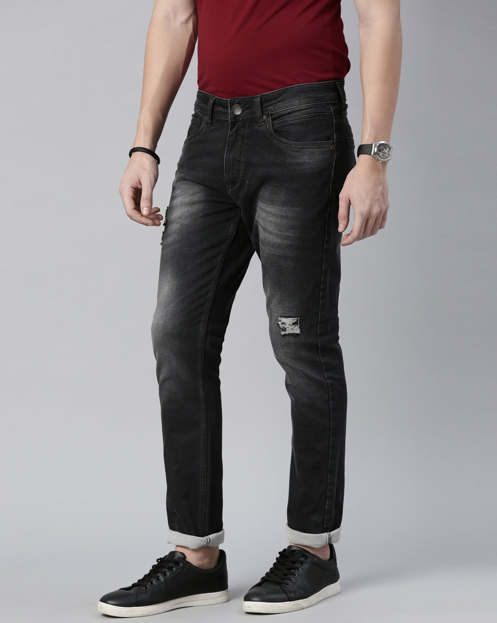 DISTRESSED BLACK DENIM for Men 