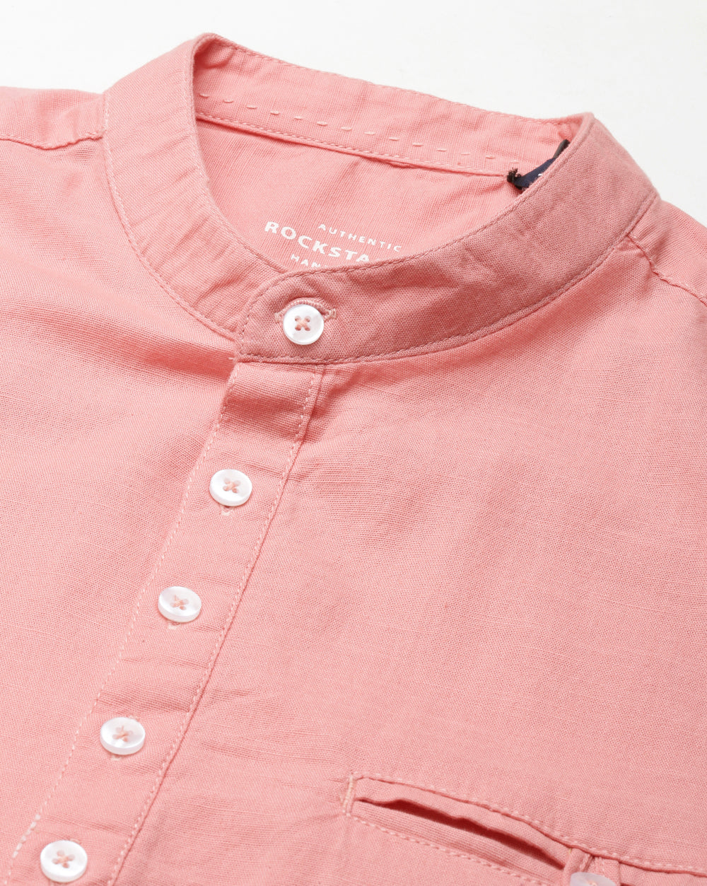 Peach Colored Classic Short Kurta For Men