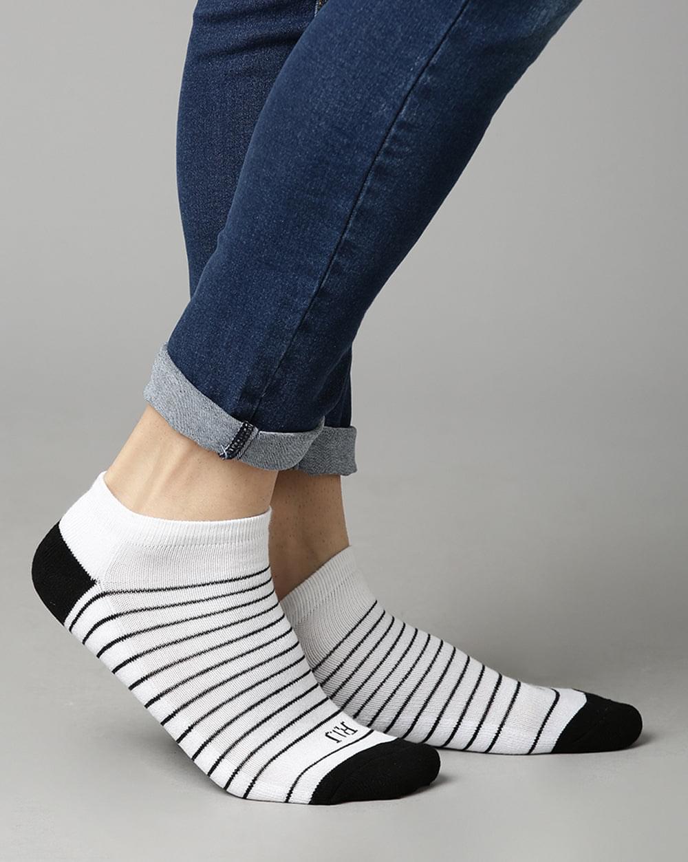 ANKLE SOCKS STRIPED AND COLOR BLOCKED