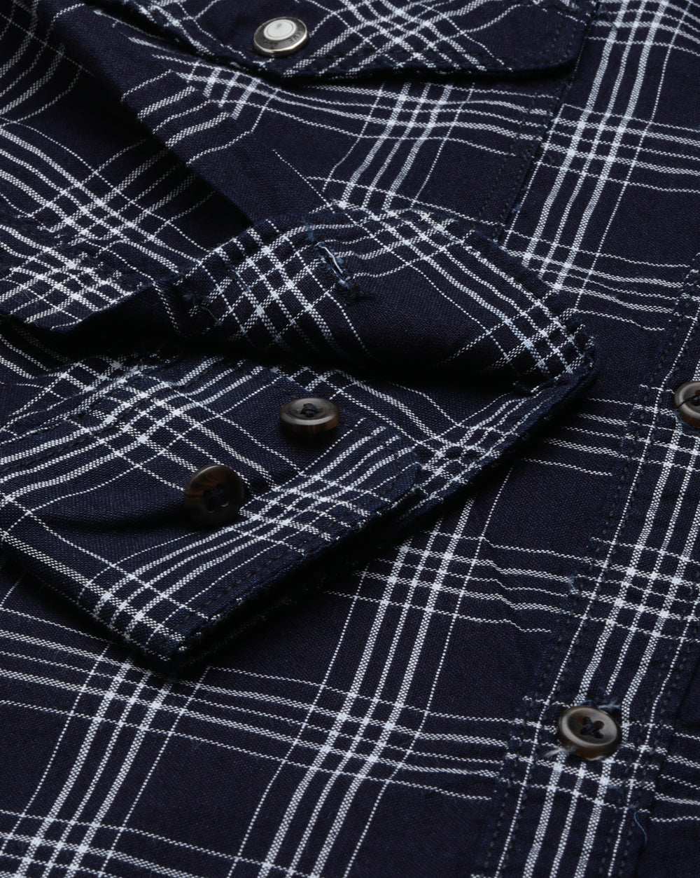 Swing Navy Blue Checkered Shirt for Men 