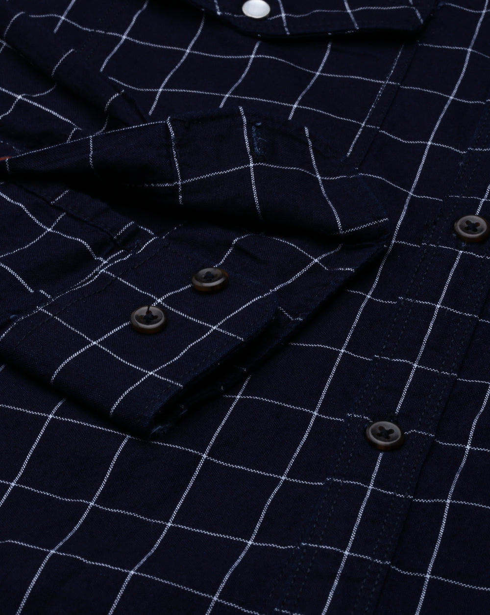 Swing Indigo Navy Checkered Shirt for Men