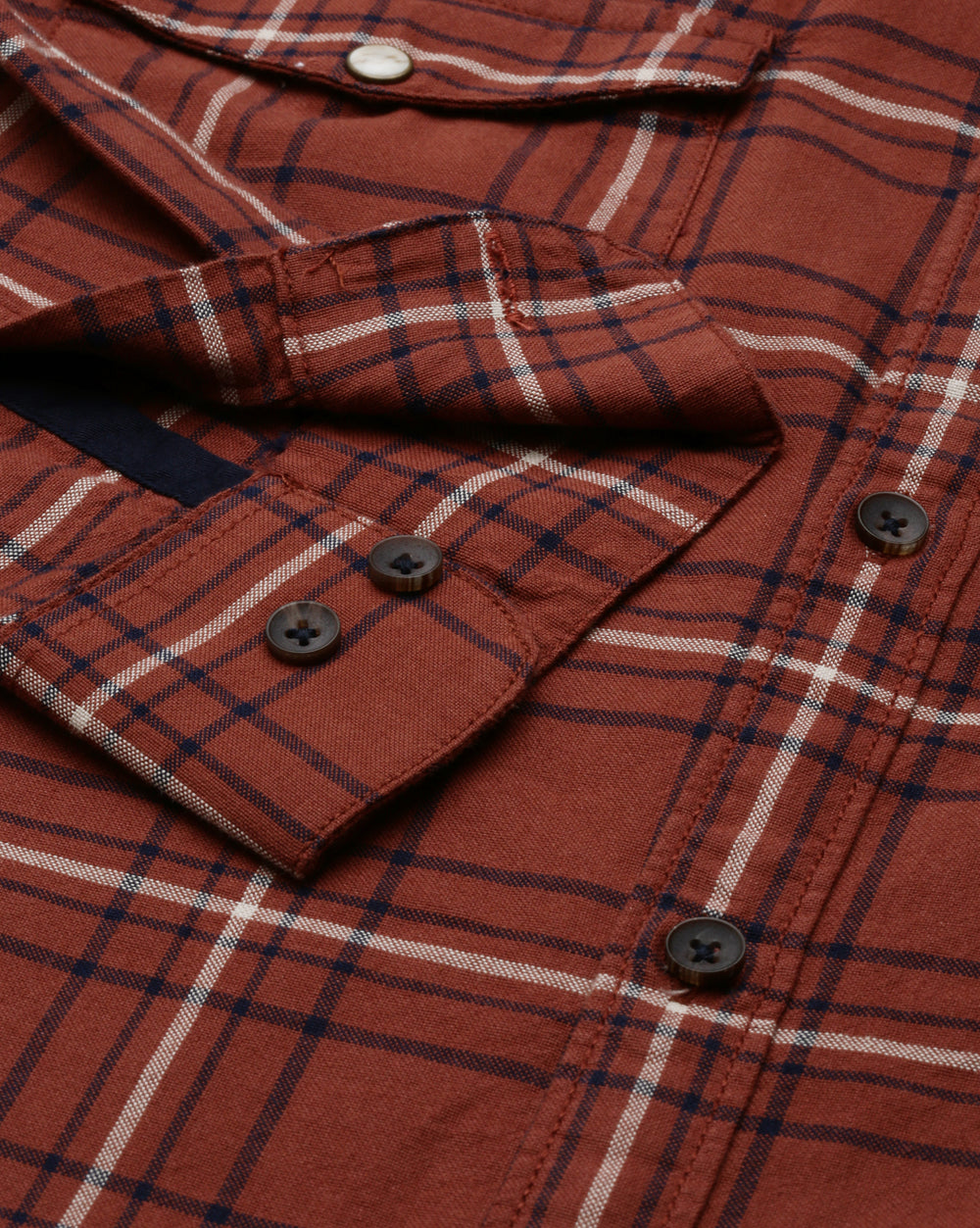 Swing Rust Checkered Shirt for Men 