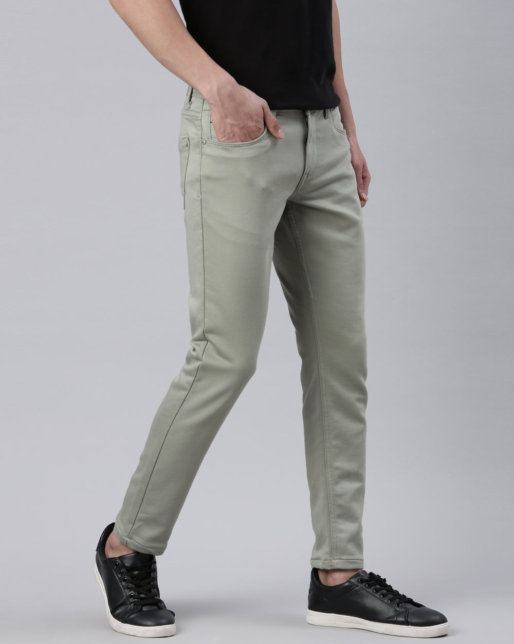 Pistachio Green Colored Denim
